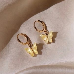 Yellow Butterfly Earrings ✨